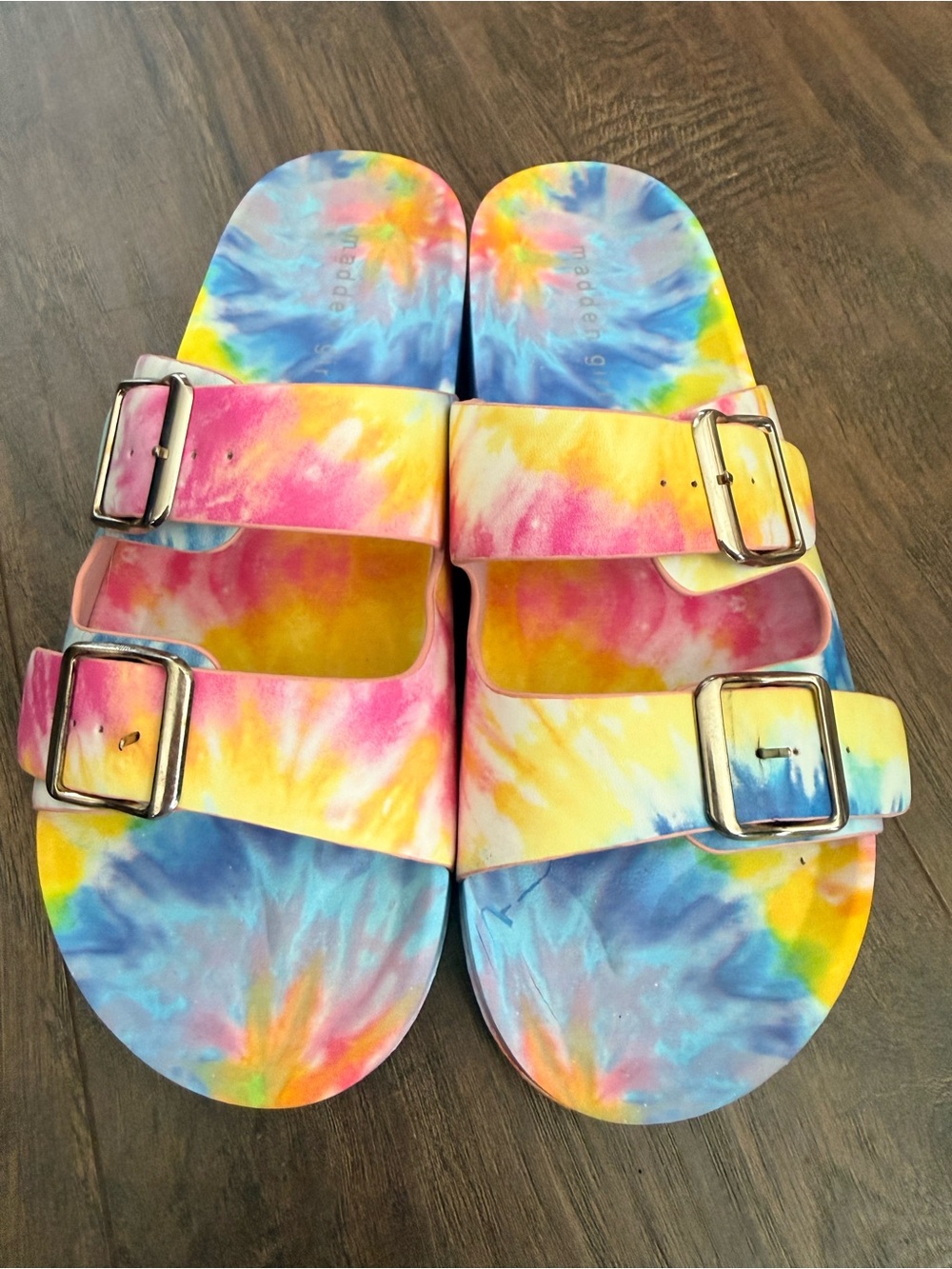 Madden Girl Tie-Dye Double Strap Sandals